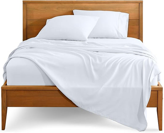 Bare Home Full Sheet Set - 1800 Ultra-Soft Microfiber Full Bed Sheets - Double Brushed - Deep Pockets - Easy Fit - 4 Piece Set - Bedding Sheets & Pillowcases (Full, White)