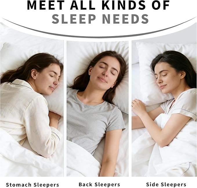 Cooling Pillow for Sleeping Twin Size Set of 2, Shredded Memory Foam Pillows Adjustable Firm Bed Pillow with Zipper, Cool Pillow for Hot, Side, Back and Stomach Sleepers