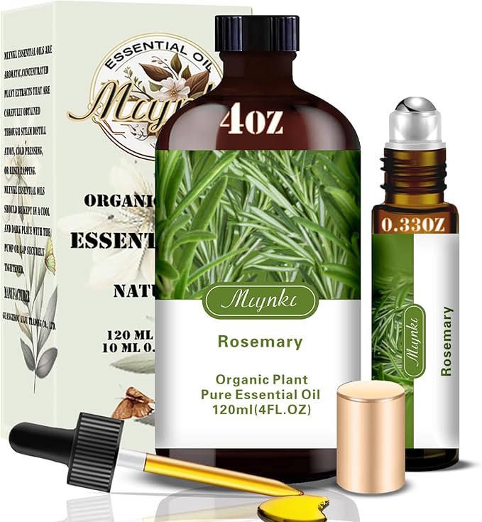Rosemary Essential Oil – MLYNKL Rosemary Oils 4.33 fl oz for Diffusers, Humidifiers, Massage, DIY Candles, Soap, Cleaning, Home, Yoga, Office, Gifts - 130 ml