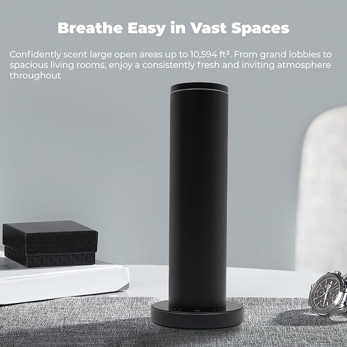 110ML Aroma Scent Diffuser Large Room Aromatherapy Diffuser- 10000 FT³ Smart Essential Oil Diffuser with App Control Ideal for Home Office, Hotel(Black)