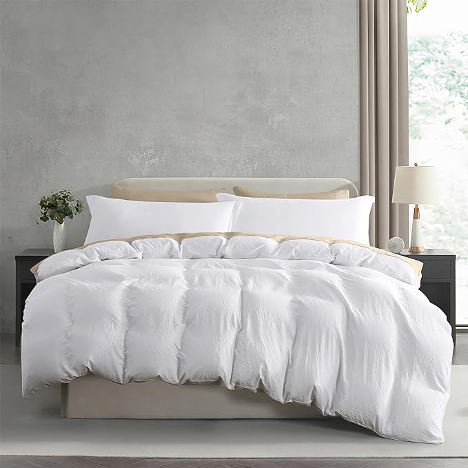 Nestl White California King Duvet Cover Sets - Soft Double Brushed Cal King Duvet Cover, 3 Piece, with Zipper Closure, 1 Duvet Cover 104x98 inches and 2 Pillow Shams