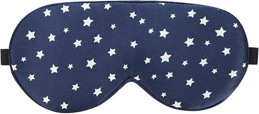 ALASKA BEAR Natural Silk Sleep Mask, Super Smooth Eye Mask (Blue Stars)