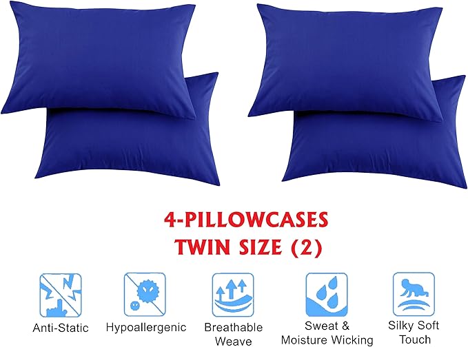 Elegant Comfort Luxury Soft Bed Sheets 1500 Premium Hotel Quality Microfiber Softness Wrinkle and Fade Resistant (6-Piece) Bedding Set, Queen, Duke Blue