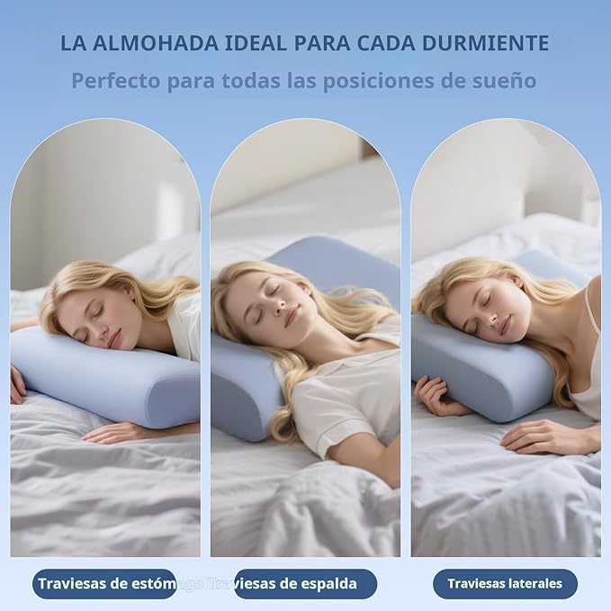 Cervical Pillow for Neck Pain Relief, 3.9 Inch Cooling Memory Foam Pillow, Ergonomic Support Pollow for Side and Back Sleepers