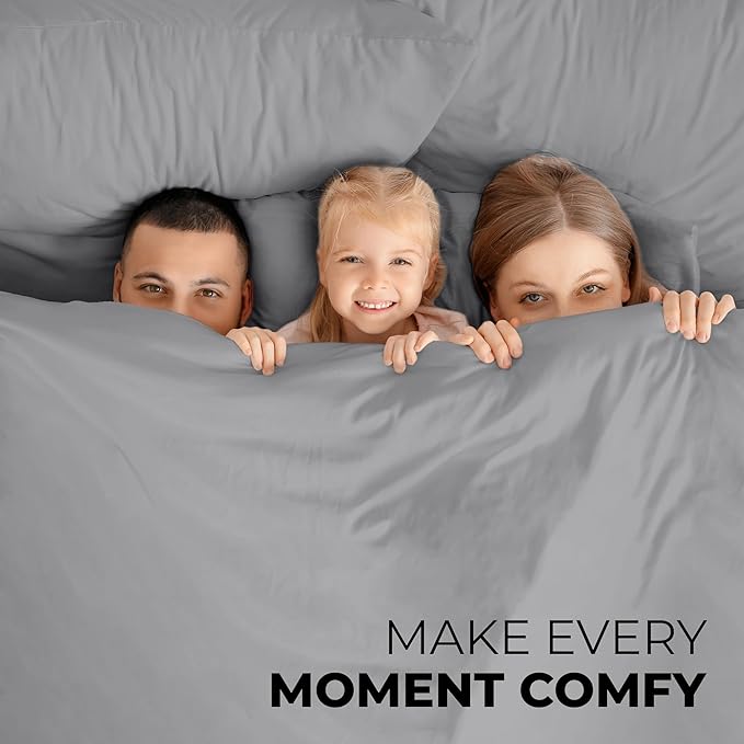 ROYALE LINENS 3 Piece Twin Sheets Set - Soft Brushed 1800 Microfiber Bedding - 1 Fitted and 1 Flat Sheet, 1 Pillow case - Wrinkle Free & Fade Resistant - Hotel Luxury Bed Sheets Set (Silver, Twin)