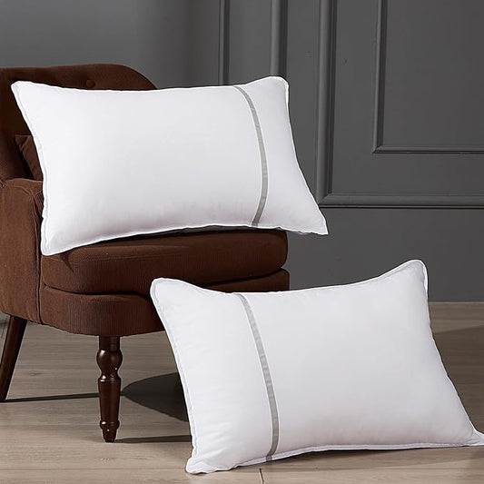 Bed Pillows Standard Size Set of 2, Medium Firm Hotel Pillows for Sleeping, Cooling Pillows for Side & Back Sleepers, Down Alternative Filling, 20 x 26 Inches