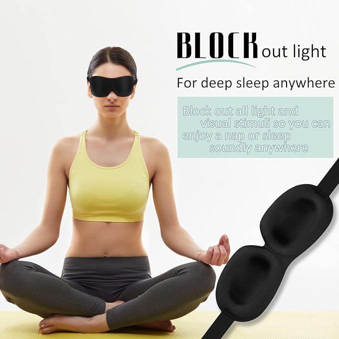 Bencailor 8 Pcs Sleep Mask for Side Sleeper 3D Eye Masks for Sleeping Blackout Eye Cover Shade Night Blindfold with Adjustable Strap for Women Men Sleeping Game Gifts(Medium,Retro Colors)