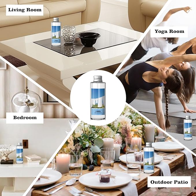 SCENTORINI Reed Diffuser Oil Refill, Linen Diffuser Oil 6.76 Fl Oz, Natural Scented Essential Oil Refill Long Lasting Home Fragrance for Room Spa Aromatherapy Bathroom Home Decor