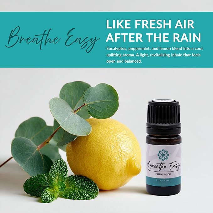Essence Refresh Kit | Featured Blends Essential Oils | Aromatherapy Nasal Diffuser | Personal Scent Clip for Travel, Work & Everyday Use | Made in USA | Breathe Easy | Bamboo/Glass Pod