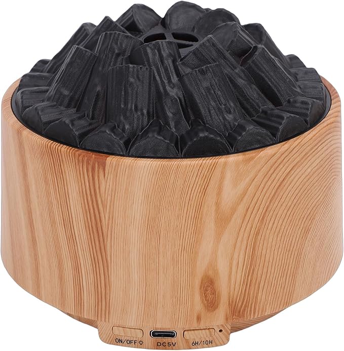 Rengue Essential Oil Diffuser, ABS Mini Humidifier with Mystical/Fantasy Effect, Dual Mist Modes 300ml for Home Office Bedroom (Light Wood Grain)