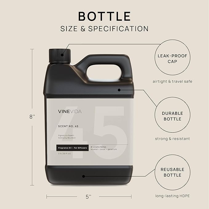 VINEVIDA [32 Fl Oz] Kentucky Bourbon Fragrance Oil for Cold Air Diffusers, Essential Oils for Diffuser Oil Refill & Air Freshener Room Spray