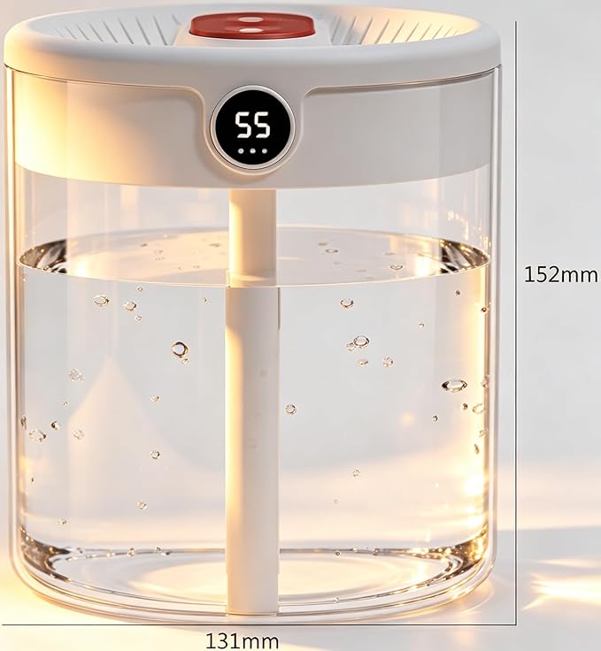 Generic 2L Anti Gravity Humidifier, Smart Bedroom Humidifier With Humidity Display, Anti Gravity Water Drop Cool Mist Diffuser, 3 Modes Dual Spray Mute Humidifier With Night Light. (Green)