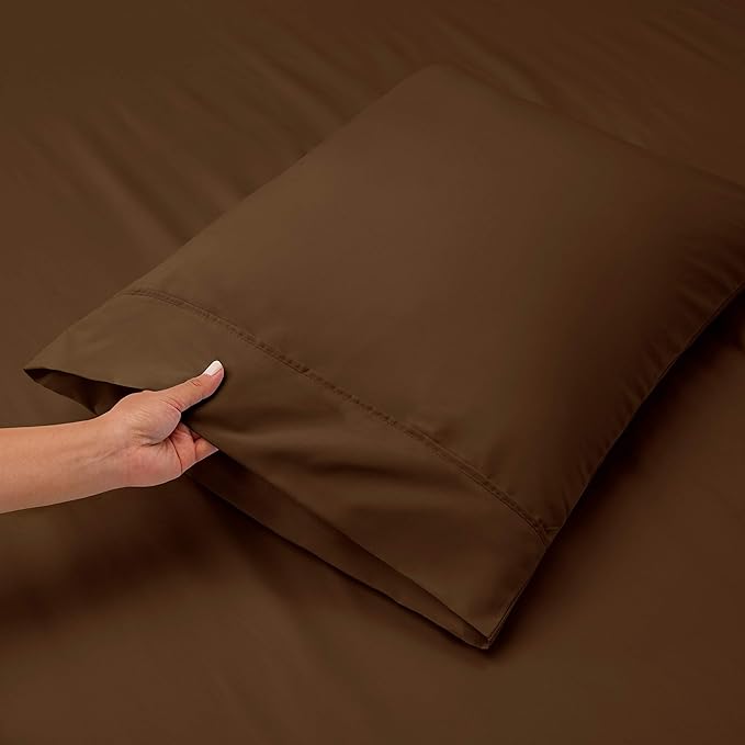 Hearth & Harbor Extra Deep Pocket Sheets - Fits Mattress 18-24 Inches Deep - Extra Deep Pocket California King Size - 6 Piece Cal King Sheets - Cal King, Brown
