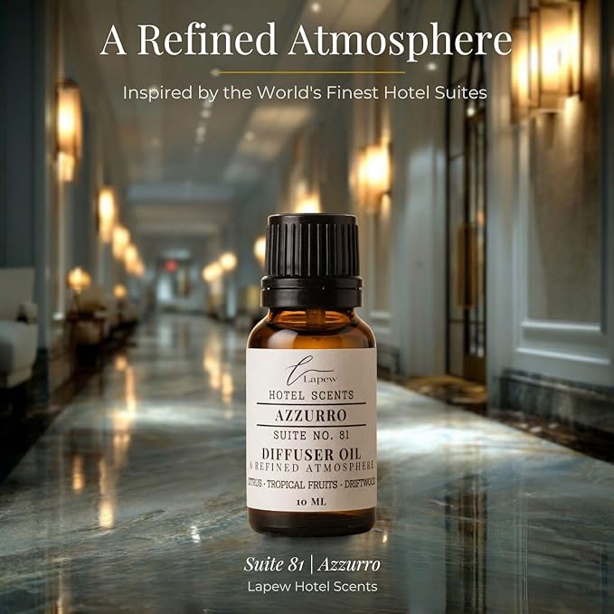 Lapew Hotel Scents Luxury Diffuser Oil | Azzurro Suite 81 | Inspired by Capri Blue Volcano | Hotel Fragrance Oil for Nebulizer & Waterless Diffuser | 10ml