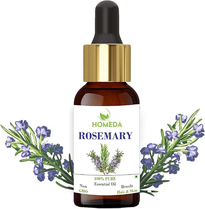 Organic Rosemary Essential Oil for Hair Growth (1 fl oz, 30ml) Aceite De Romero Organico, Pure Rose Mary Hair Oil, Cold Pressed Topical Rosmarin Oil for Diffuser, Scalp, Skin