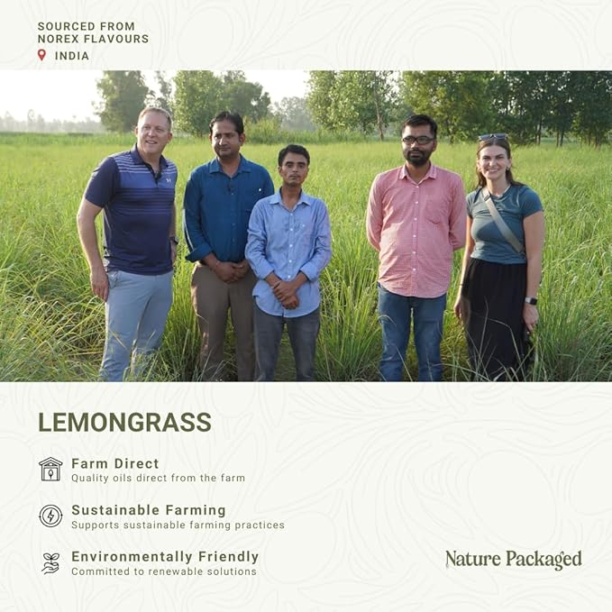 Lemongrass Essential Oil - Natural Aceite de Hierba Limón from Norex Flavours India - Lemongrass Essential Oils for Hair, Aromatherapy and Massage (22lbs)