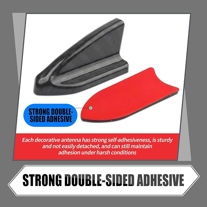UGSHY 10 PCS Car Small Shark Fin Decorative Antenna, 2.06" x 0.9" x 0.86" Air Vortex Generator Diffuser Spoiler Antenna, Self-Adhesive Roof Wing Trim Accessory, Universal for Car (Carbon Fiber Black)