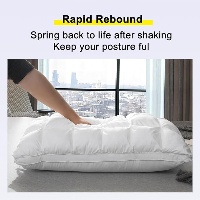 YOUR MOON Pillows King Size Set of 2, Soft Support King Pillow 2 Pack for Bed, Fluffy Down Alternative Pillow, Luxury Hotel Pillows for Side Sleeping (White)