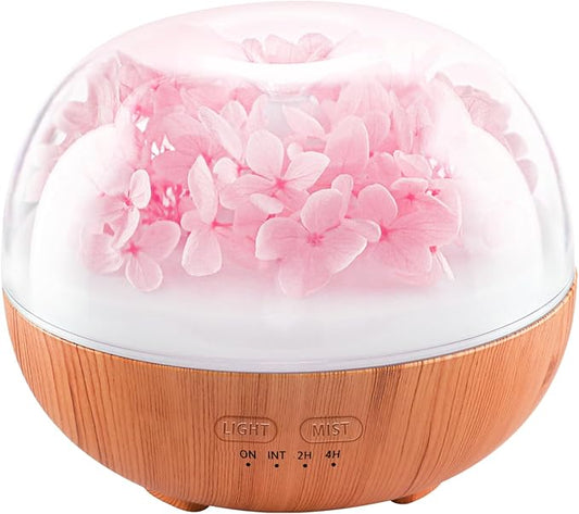 Aromatherapy Essential Oil Diffuser, 300ml Air Diffuser Humidifier with 7 LED Colors, Timer & Auto-Off for Home Bedroom Office (Pink)