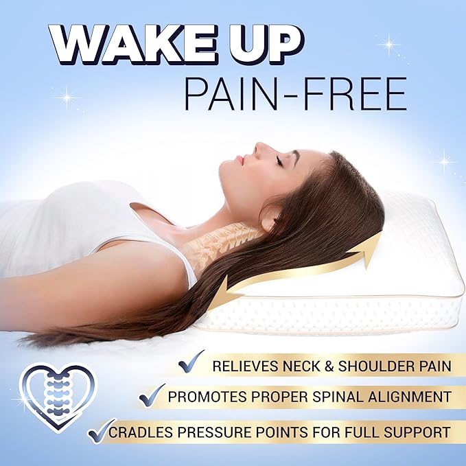 Royal Therapy 2-Pack King Memory Foam Pillow, Adjustable Shredded Odor-Free Bed Pillow for Neck & Shoulder Pain Relief, Breathable Support for Back, Stomach, Side Sleepers, AirFlowPRO