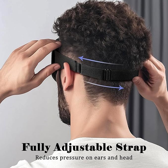 3D Contoured Sleep Mask for Men & Women - 100% Blackout Eye Mask with Adjustable Strap | Breathable Travel Sleeping Mask, Night Shift & Nap Essential