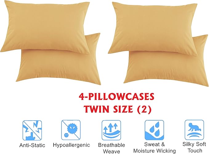 Elegant Comfort Luxury Soft Bed Sheets 1500 Premium Hotel Quality Microfiber Softness Wrinkle and Fade Resistant (6-Piece) Bedding Set, California King, Medallion Gold