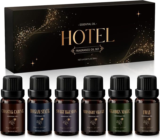 Hotel Collection Diffuser Oil, Hotel Diffuser Oils, Luxury Essential Oil for Diffuser, Soap & Candle Making Scents - 1 Way, Dream State, Coastal Cabine, Gloden Magic