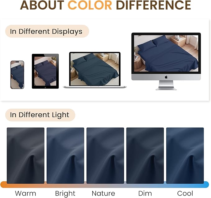 Twin Size 3 Piece Bed Sheet Set - Ultra Imitation Cotton-Premium Breathable & Cooling Sheets - Hotel Luxury Bed Sheets Deep Pocket up to 15"- Wrinkle, Fade, Stain Resistant (Navy Blue, Twin)
