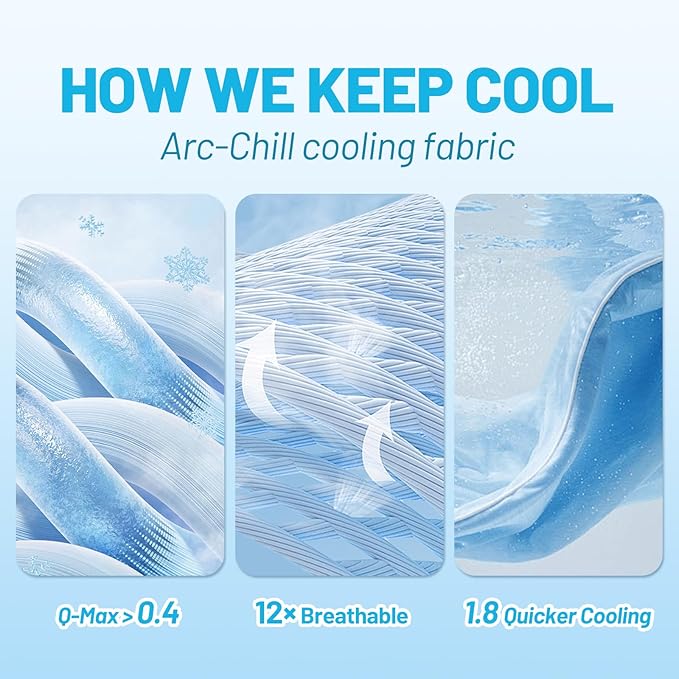 Cozy Bliss Cooling Pillow Cases for Hot Sleepers, Q-Max>0.45, King Size Set of 2, Soft & Silky Pillow Covers with Envelope Closure,Gift, Blue, 20x36 Inches