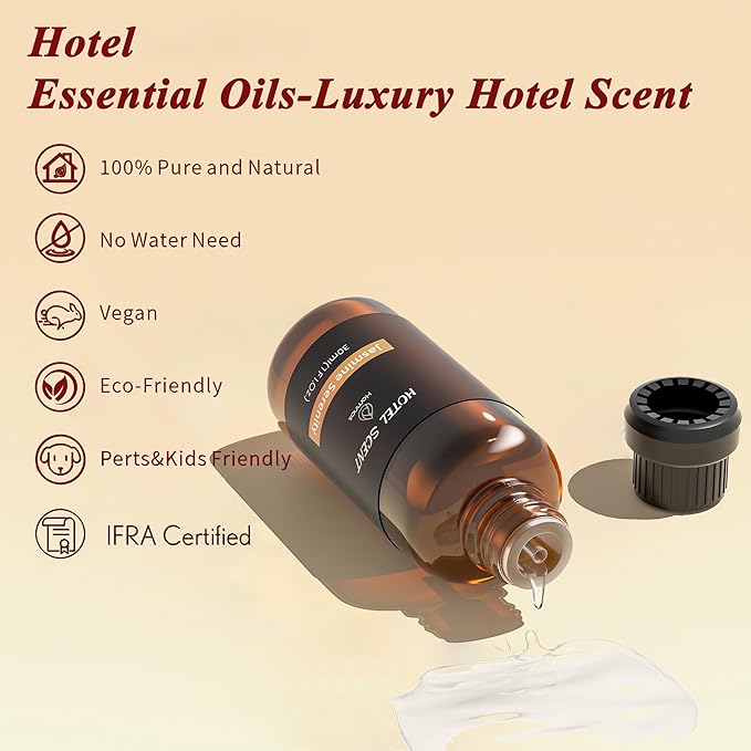 Jasmine Serenity Essential Oil, Hotel Diffuser Oil, Home Luxury & Hotel Scents for Diffuser, 30ML Pure Diffuser Oil with Jasmine, and Orange Flower for Aromatherapy