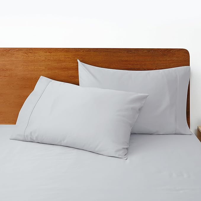 100% Egyptian Cotton Pillow Cases Set of 2,Standard Size 400 Thread Count Cooling Pillowcases,Soft and Breathable Pillow Covers with Envelope Closure,20x26 Inches,Gray