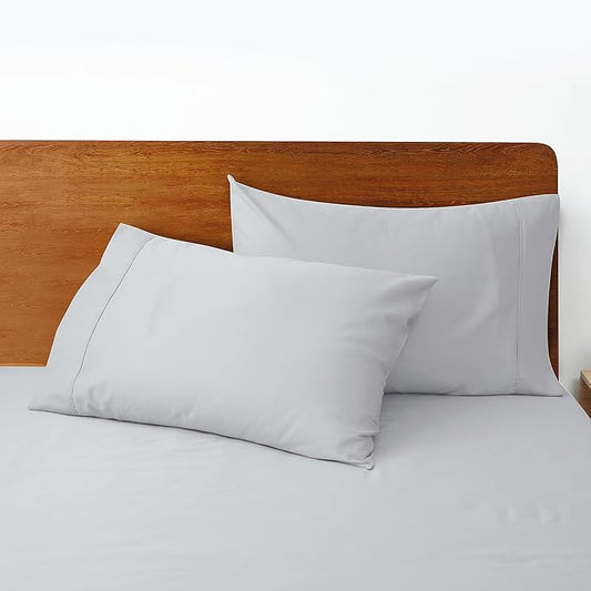 100% Egyptian Cotton Pillow Cases Set of 2,Standard Size 400 Thread Count Cooling Pillowcases,Soft and Breathable Pillow Covers with Envelope Closure,20x26 Inches,Gray