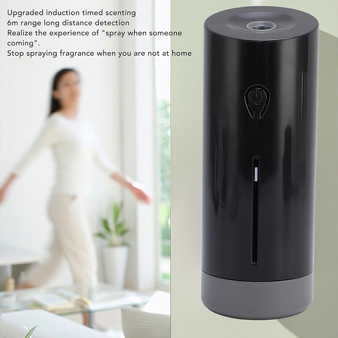 Zunate Essential Oil Diffuser with Sound Wave Sensing and Adjustable Timer, Quiet Wall Mount Aromatherapy Diffuser Rechargeable Battery, Covers Up to 60㎡ Area