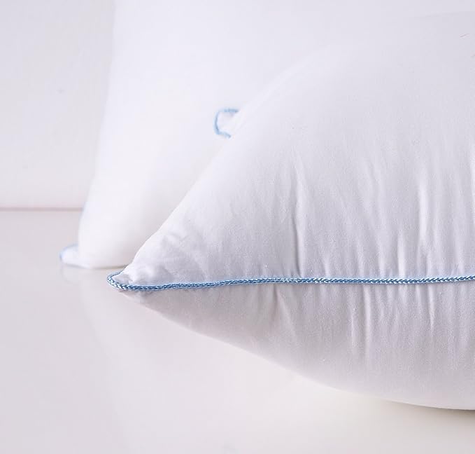 Pillows Set of 2, Fluffy Down Alternative Bed Pillow Cotton Cover, White, King Size 20x36