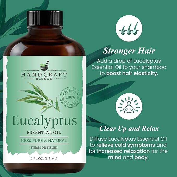 Handcraft Blends Relaxing Air Set: Lavender and Eucalyptus Essential Oils – (2 x 4 Fl Oz) – 100% Pure & Natural – for Diffuser, Aromatherapy, and DIY Projects