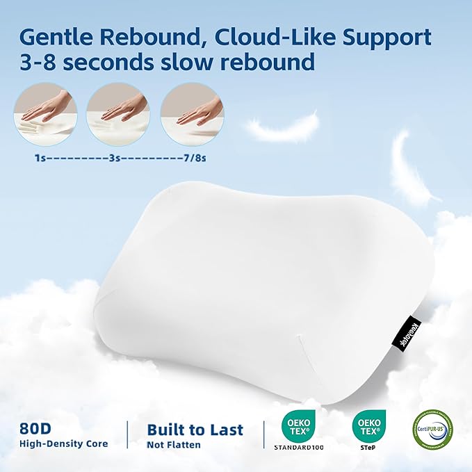 Memory Foam Pillow for Side Sleepers – Ergonomic Neck Pillow for Adults, Dual-Height 5" & 3.5" Adjustable Loft, Cooling Washable Cover, Slow Rebound, Cervical Support for Deep Sleep