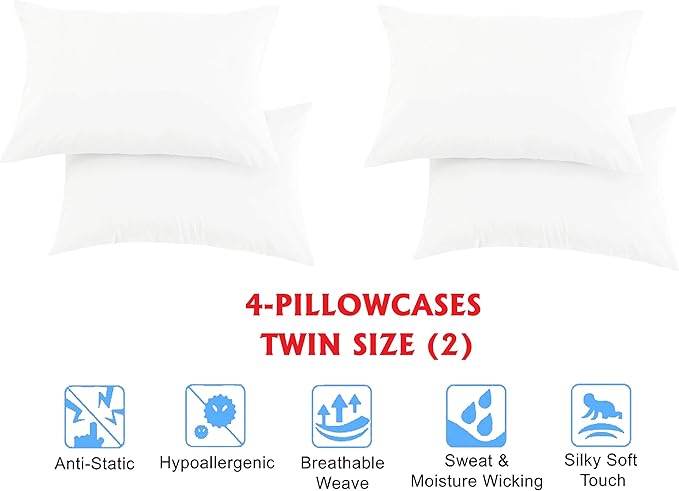 Elegant Comfort Luxury Soft Bed Sheets 1500 Premium Hotel Quality Microfiber Softness Wrinkle and Fade Resistant (4-Piece) Bedding Set, Twin/Twin XL, White