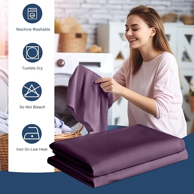 Pillowcases King 12 Pack, 20x36 Pillow Cases with Envelope Closure, Soft Plain Brushed Microfiber Covers Breathable Wrinkle-Resistant, Dark Purple