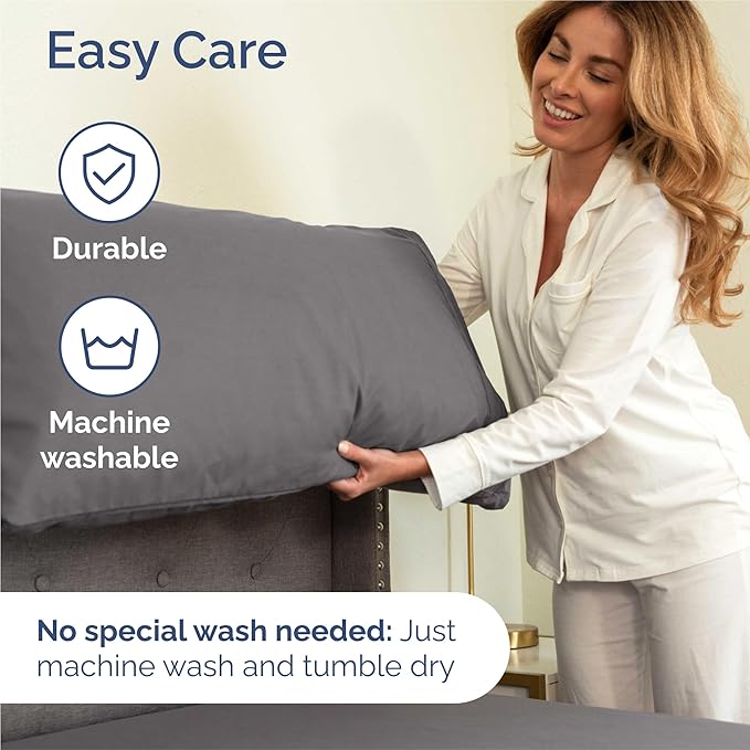 Cal King 6 Piece Sheet Set - Comfy, Breathable & Cooling - Soft Hotel Luxury Bedding for Women, Men, Kids, Teens and Children - 1 Flat & 1 Fitted Sheet & 4 Pillowcases with Deep Pockets - Dark Grey