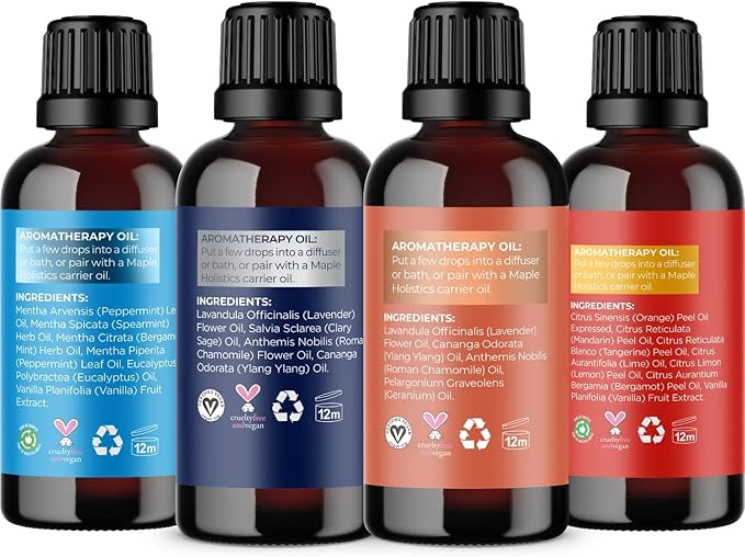 Relaxing Essential Oil Blends for Diffuser - Relax Chill Dream and Energize Essential Oils for Diffusers Aromatherapy and Baths with Pure Essential Oils Including Citrus & Mint Essential Oils