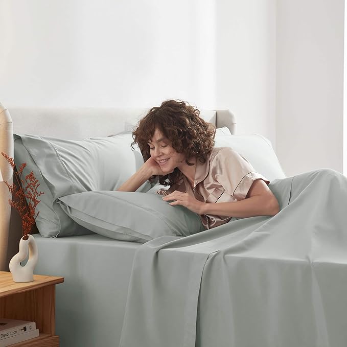 Nestl Extra Deep Full Sheet Set - 6 Piece Breathable & Cooling Sheets - Hotel Luxury Bedding Set w/18-24 Inch Deep Pockets - Easy & Secure Fit - Super Soft, Wrinkle Free & Comfy - Sage Green