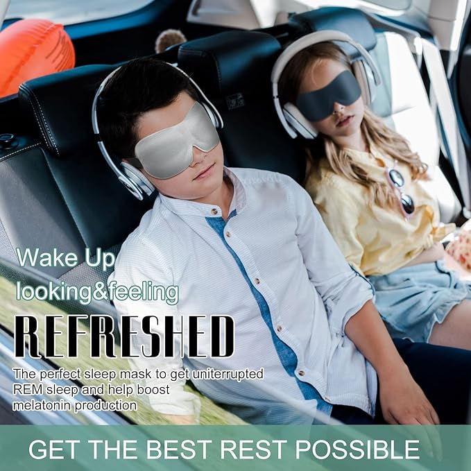 Bencailor 8 Pcs Sleep Mask for Side Sleeper 3D Eye Masks for Sleeping Blackout Eye Cover Shade Night Blindfold with Adjustable Strap for Women Men Sleeping Game Gifts(Medium,Retro Colors)