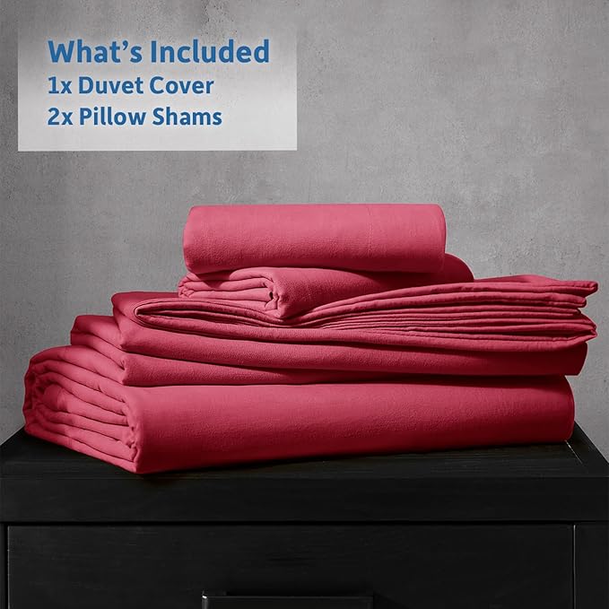 Nestl Burgundy Red California King Duvet Cover Sets - Soft Double Brushed Cal King Duvet Cover, 3 Piece, with Zipper Closure, 1 Duvet Cover 104x98 inches and 2 Pillow Shams