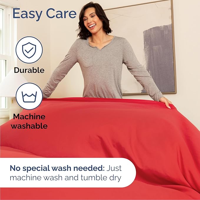 Cal King 6 Piece Sheet Set - Comfy, Breathable & Cooling - Hotel Luxury Bedding for Women, Men, Kids, Teens and Children - 1 Flat & 1 Fitted Sheet & 4 Pillowcases w/ Deep Pockets - Wrinkle Free - Red