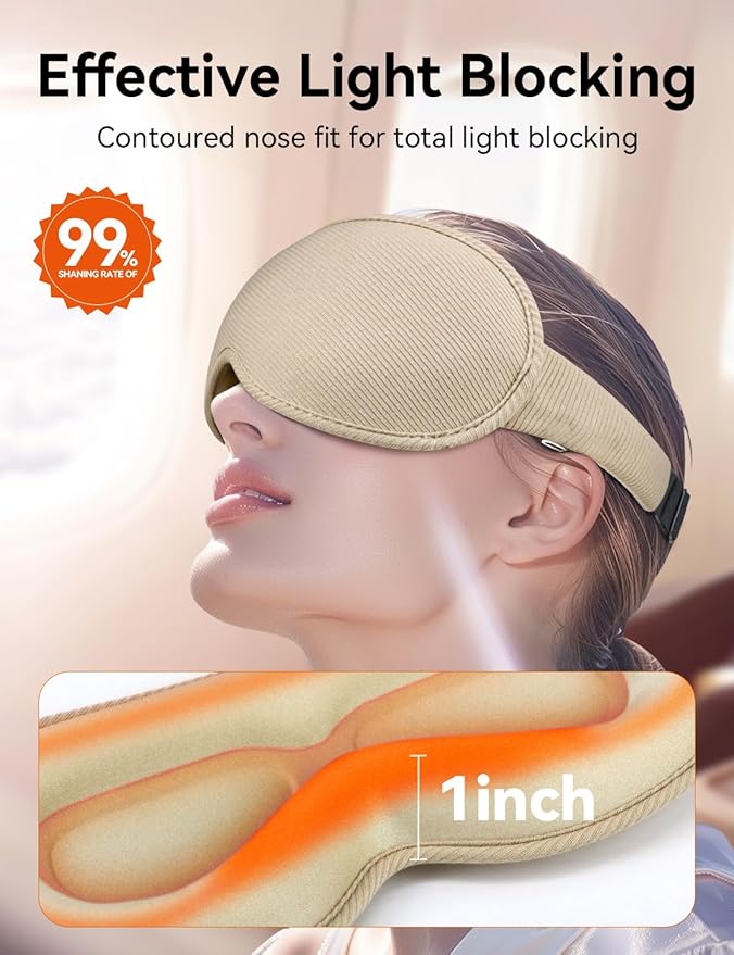 Sleep Mask, EVA BELLE Heated Eye Mask, Electric Sleeping Eye Mask, Warm Eye Compress Mask for Stye Relief, Adjustable Temperature & Timer, Electric Eye Heating Pad for Men Women-Graphene Heating