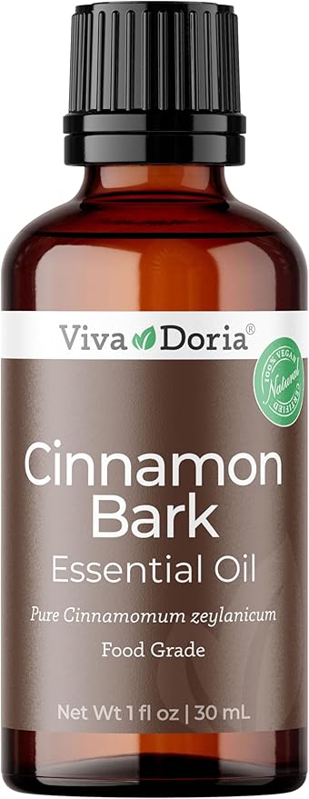 Viva Doria Cinnamon Bark Essential Oil, 100% Pure, Natural Essential Oil, Undiluted, for Aromatherapy | Food Grade, 30 mL (1 Fluid Ounce)
