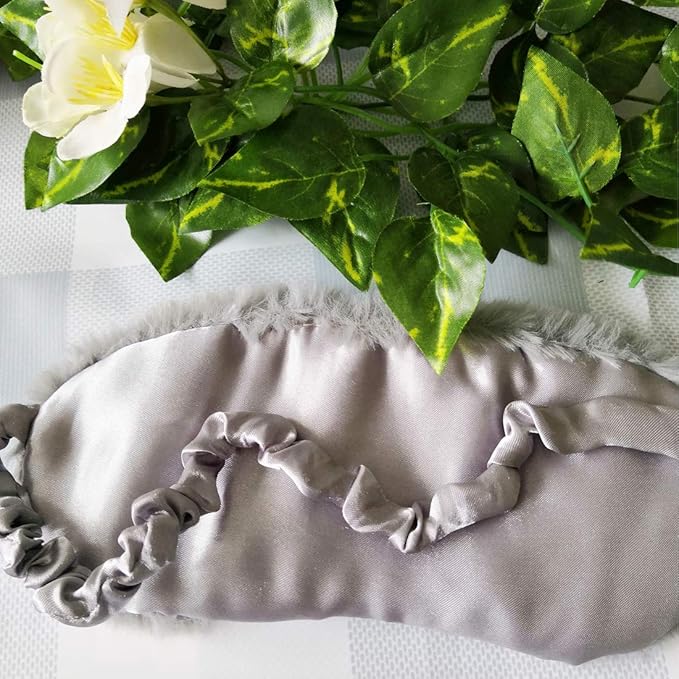 Cute Animal Sleeping Mask Soft Plush Blindfold Cute Rabbit Panda Koala Eye Cover Eyeshade for Kids Teens Girls Women (Grey Sloth)