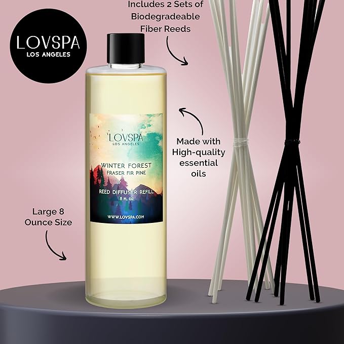 Winter Forest Pine Diffuser Oil - Holiday Essential Oils for Diffuser Refill & Air Freshener Room Spray - Long-Lasting & Natural Home Fragrance, Scented Oil for Diffusers, USA Made, 8 oz