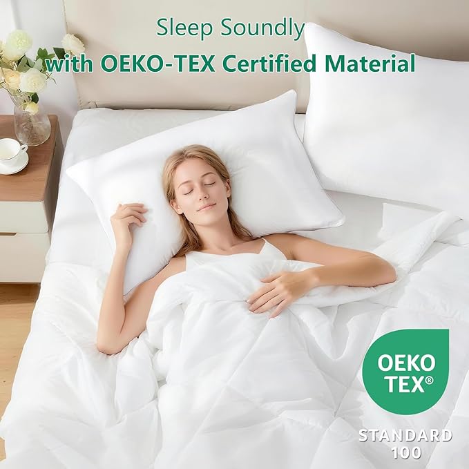 Pillows Standard Size Set of 4, Luxury Fluffy Bed Pillows for Sleeping 4 Pack, Soft and Supportive Bed Pillow with Down Alternative Filling for Side and Back Sleepers (18"x26")