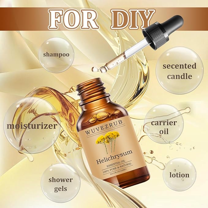 Helichrysum Essential Oils 120ML, Pure Helichrysum Essential Oil for Aromatherapy Diffuser - 4 Fl Oz
